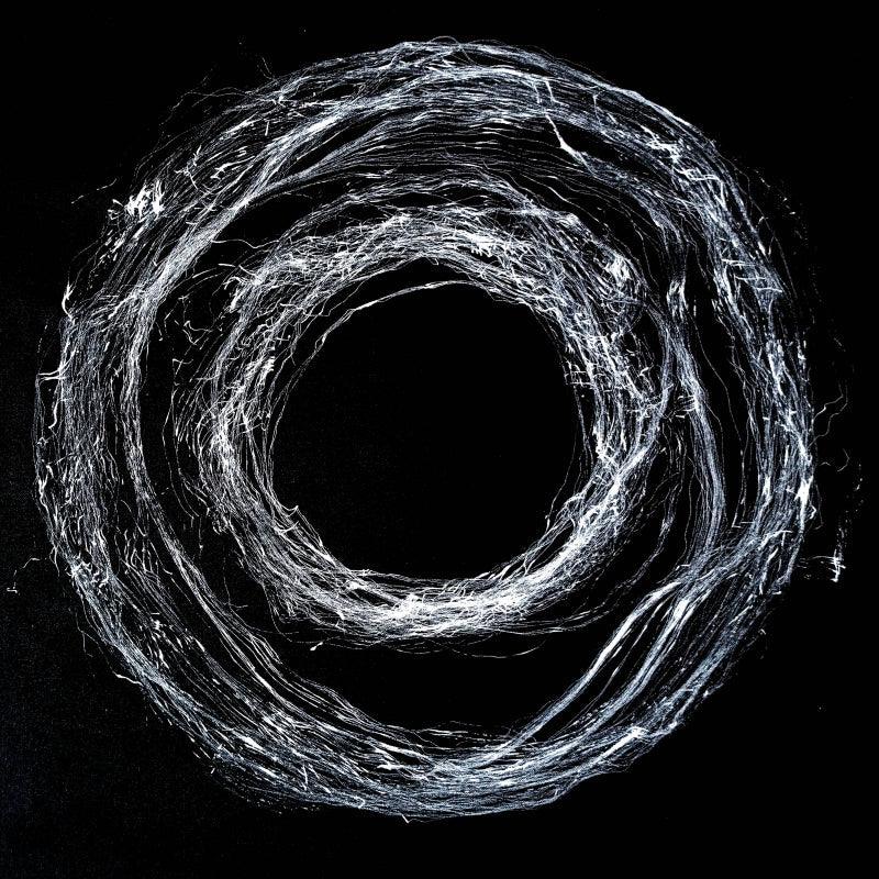 Abstract pen ink painting titled '10 Hours 26 Minutes Life Facsimile', 23x23 inches, by artist Sandeep Kumar on Canvas