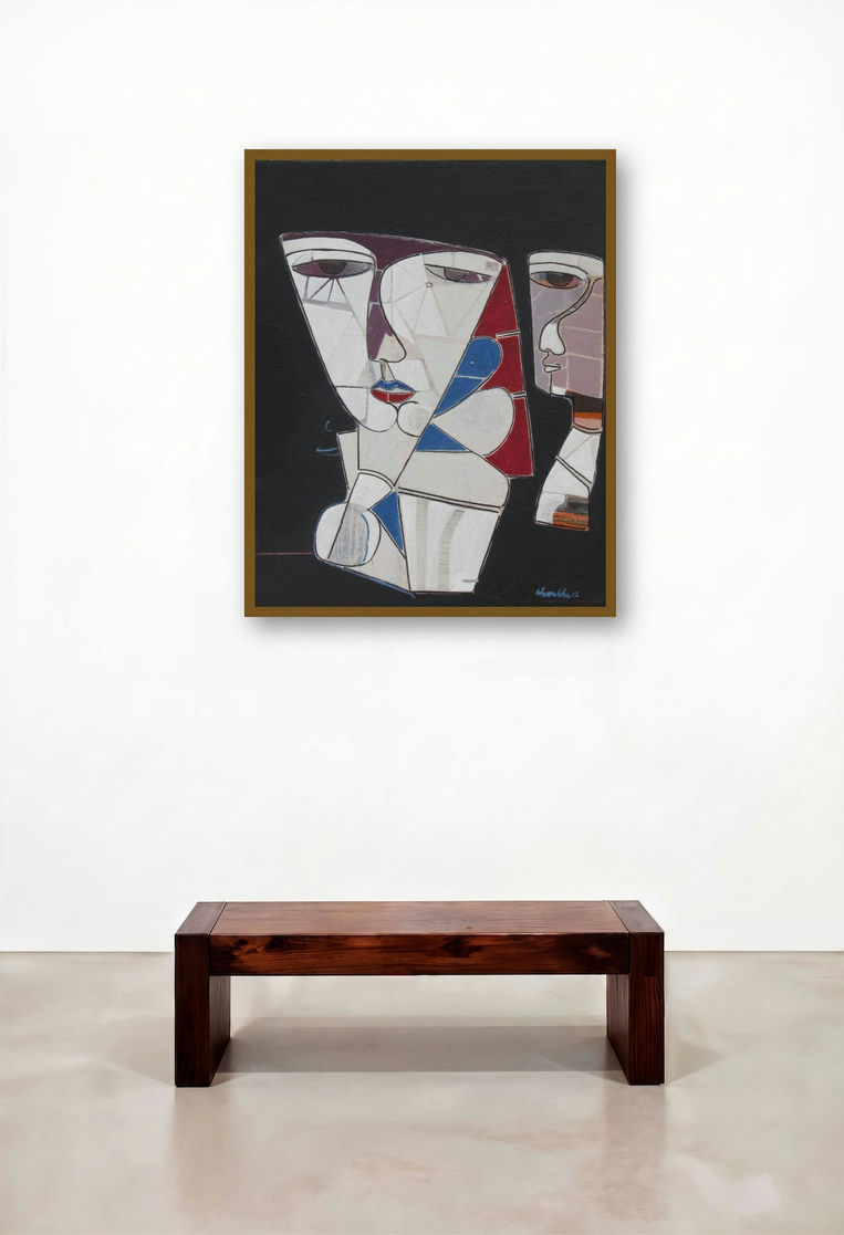 100 (Contemplation) by artist Shambhu Prasad Reddy Kolli displayed in a Boutique Hotel Style Penthouse
