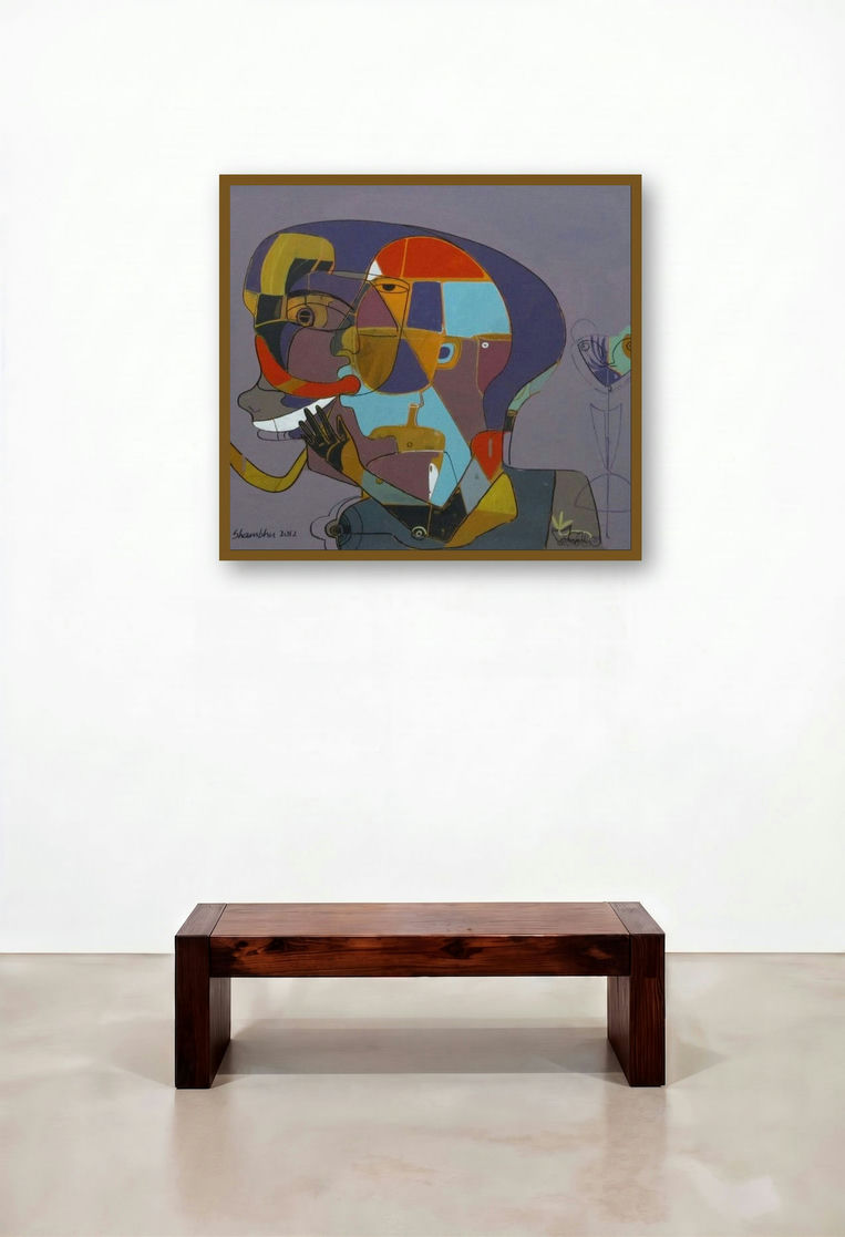 101 (Inner Dialogue) by artist Shambhu Prasad Reddy Kolli displayed in a Boutique Hotel Style Family Room
