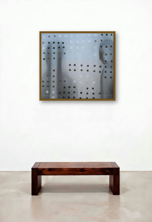 11 Mirror Image (Veiled Identities) by artist Satish Kale displayed in a Traditional Foyer