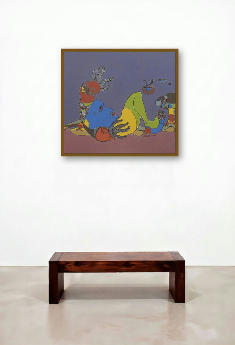 116 by artist Shambhu Prasad Reddy Kolli displayed in a Contemporary Luxury Study
