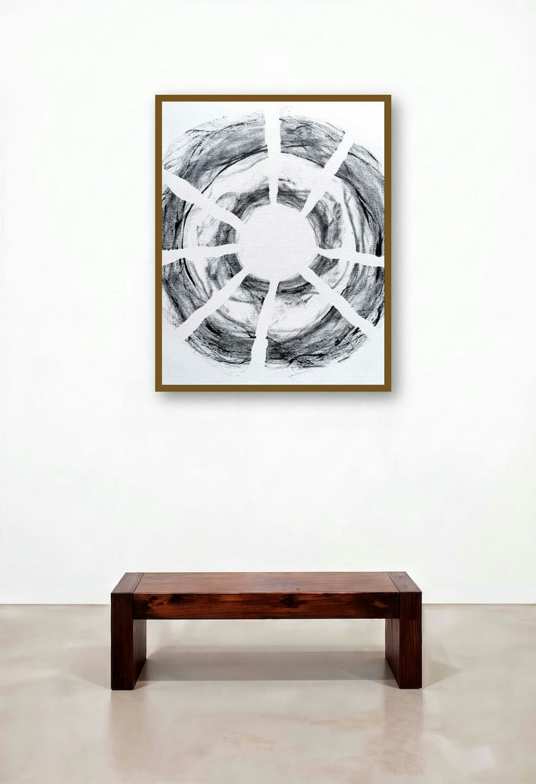 12 Hours 06 Minutes Life Facsimile (Fragmented) by artist Sandeep Kumar displayed in a Elegant Executive Office