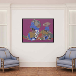 In-situ view of Shambhu Prasad Reddy Kolli's '128' painting in a room