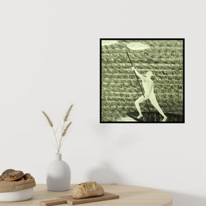 In-situ view of Satish Kale's '17 Fisher Man 2 (The Ascent)' painting in a room