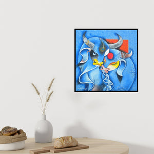 In-situ view of Uttam Manna's 'Untitled 2 (A Love Story)' painting in a room