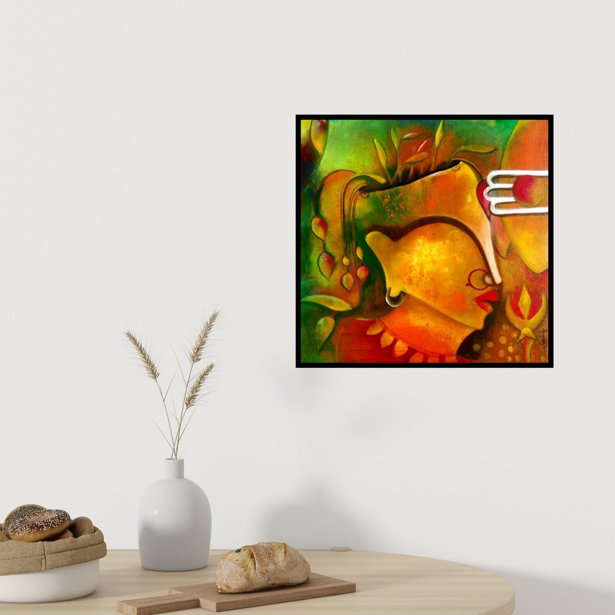 In-situ view of Anupam Pal's '3Rd Eye' painting in a room