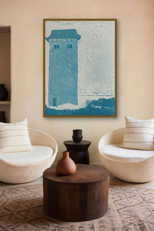 7 Blue Magic (Sentinel of the Plains) by artist Sudeep Kumar Bashyal displayed in a Curated gallery