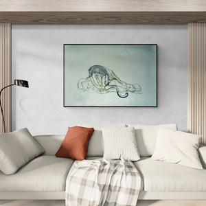 In-situ view of Bhagyanath C's '7 Secret Dialogue' painting in a room