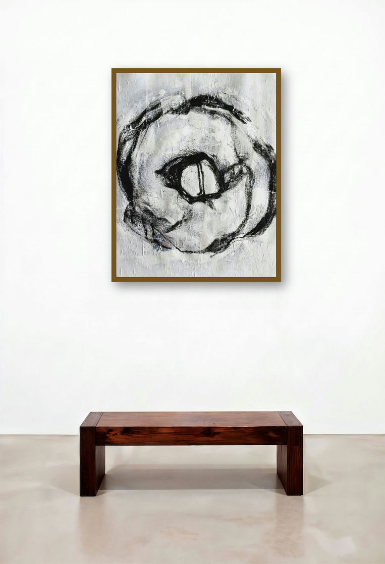8 Hours 47 Minutes Life Facsimile (The Eye of the Storm**) by artist Sandeep Kumar displayed in a Elegant Family Room