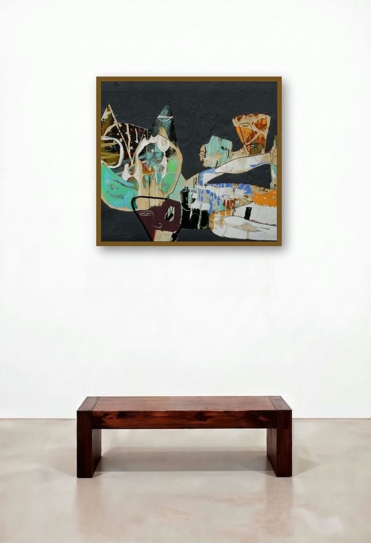 99 (The Dance of Life) by artist Shambhu Prasad Reddy Kolli displayed in a Industrial Dining Room