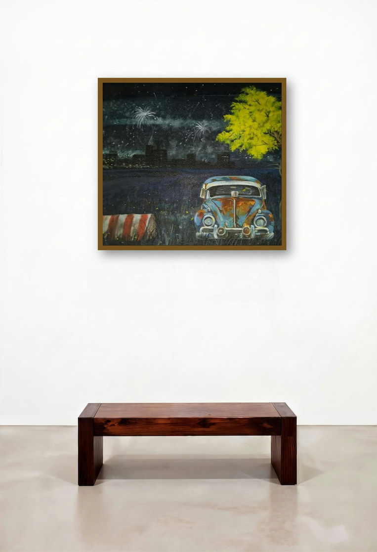 Abonded 1 (A Moment in Time) by artist Gopal Roy displayed in a Contemporary Luxury Home Office