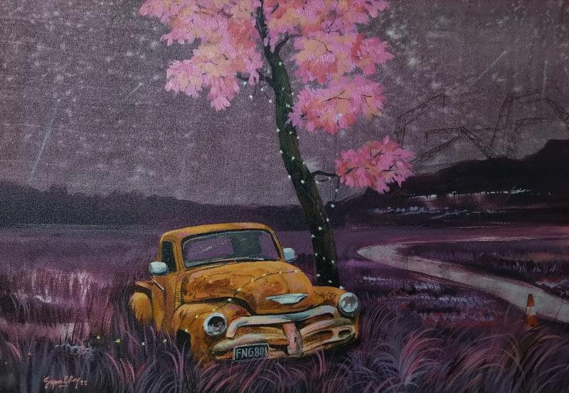 Transportation acrylic painting titled 'Abonded 3', 18x24 inches, by artist GOPAL Roy on Canvas