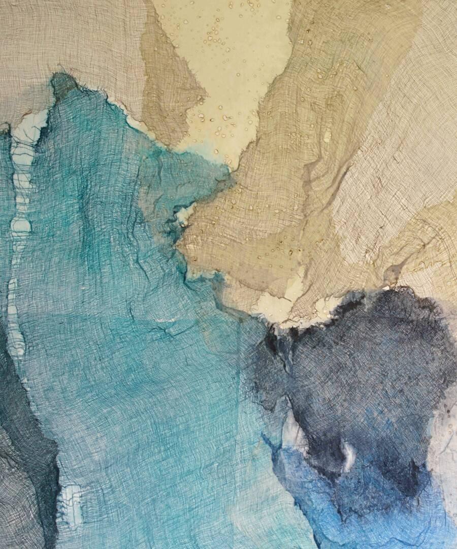 Abstract mixed media painting titled 'Abstract 1', 36x30 inches, by artist Madhuri Kathe on Canvas