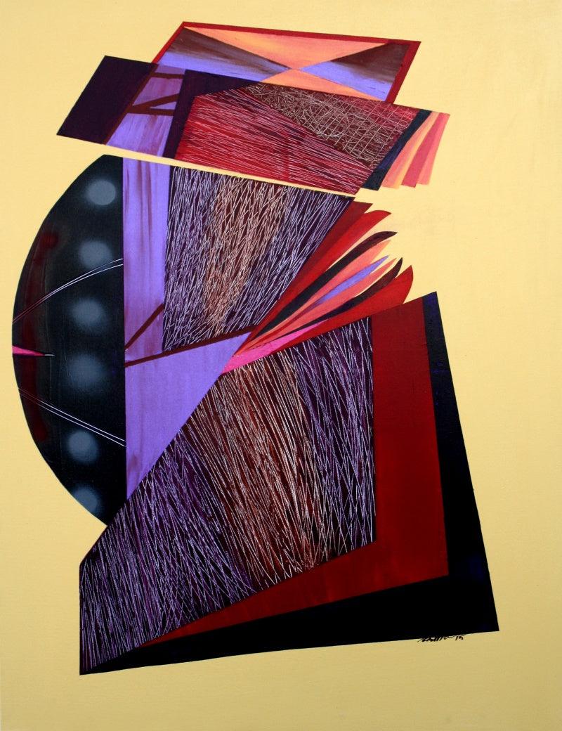 Abstract acrylic painting titled 'Abstract 4', 48x36 inches, by artist Viidhyasagar Upadhyay on Canvas