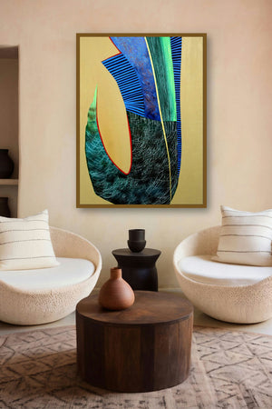 Abstract 5 (Abstract Form and Line) by artist Viidhyasagar Upadhyay displayed in a Indian Art gallery