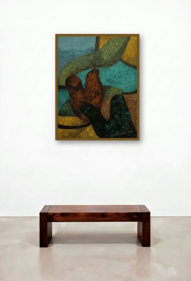 Abstract Landscape 1 (Bird in the Abstract) by artist Jaikishan Tada displayed in a Transitional Hallway