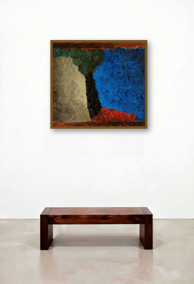 Abstract Landscape 2 (Color Play) by artist Jaikishan Tada displayed in a Traditional Dining Room