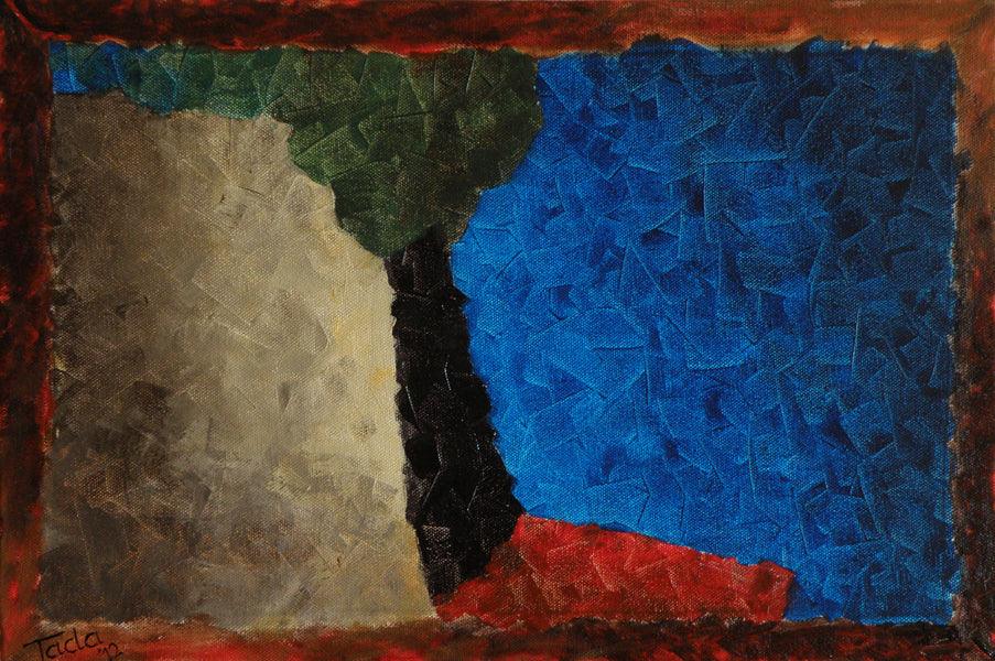 Abstract acrylic painting titled 'Abstract Landscape 2', 12x18 inches, by artist Jaikishan Tada on Canvas