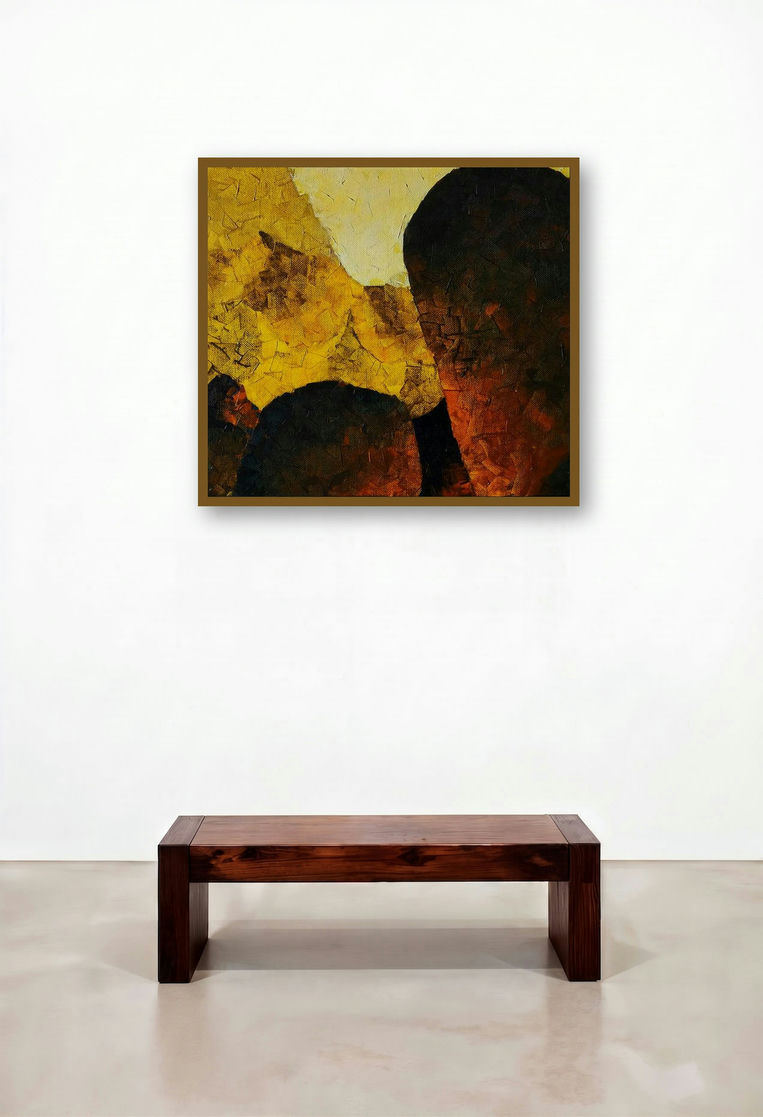 Abstract Landscape 4 (Solitude) by artist Jaikishan Tada displayed in a Luxury Living Room