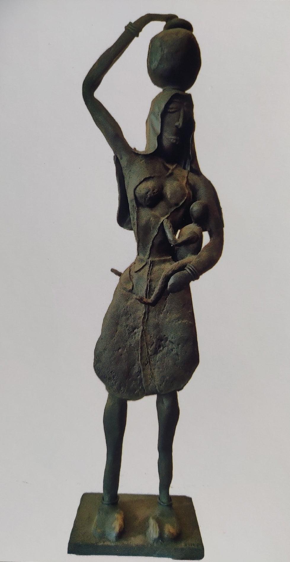 Figurative sculpture titled 'Affection', 31x8x6 inches, by artist Shibu Sengupta on Stone