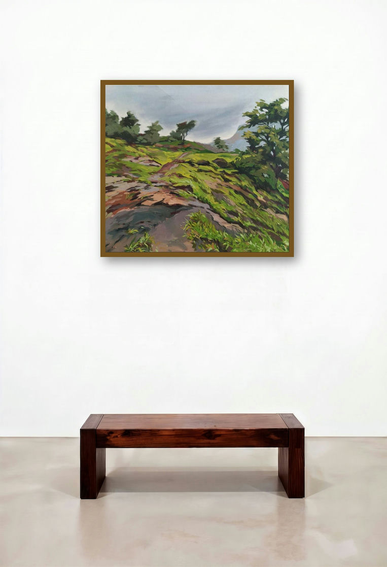 After Rain (Verdant Serenity) by artist Deepashri Sakat displayed in a Luxury Hotel Suite