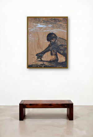 Alone (A Moment of Connection) by artist Manish Solanki displayed in a Boutique Hotel Style Dining Room