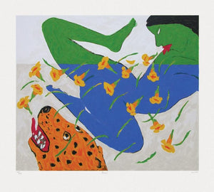 contemporary serigraphs painting titled 'Apsara', 36x40 inches, by artist Amit Ambalal on Paper