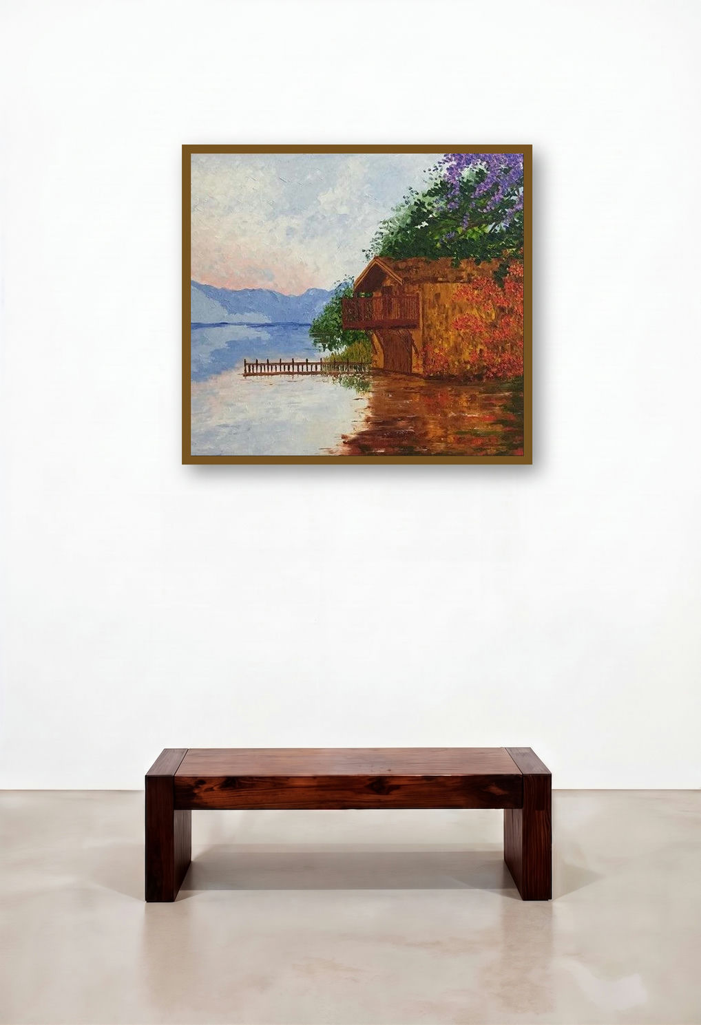 Backwater (Tranquil Retreat) by artist Shilpi Singh Patel displayed in a Elegant Hallway