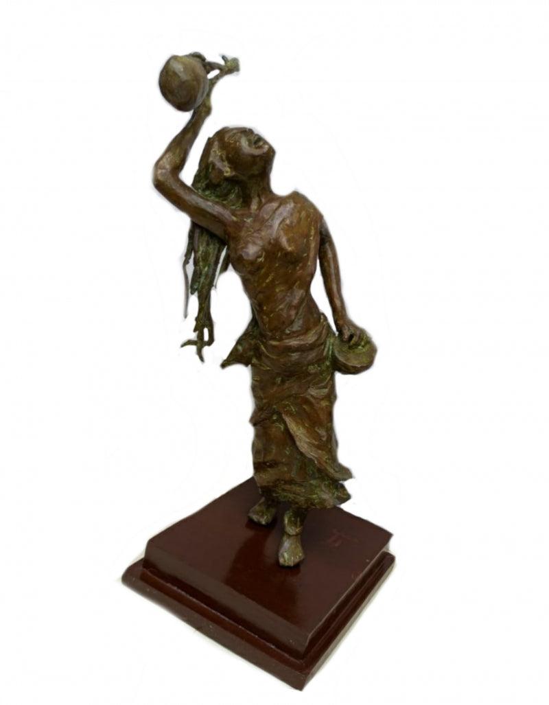 Figurative sculpture titled 'Baul', 16x10x9 inches, by artist Chaitali Chanda on Bronze