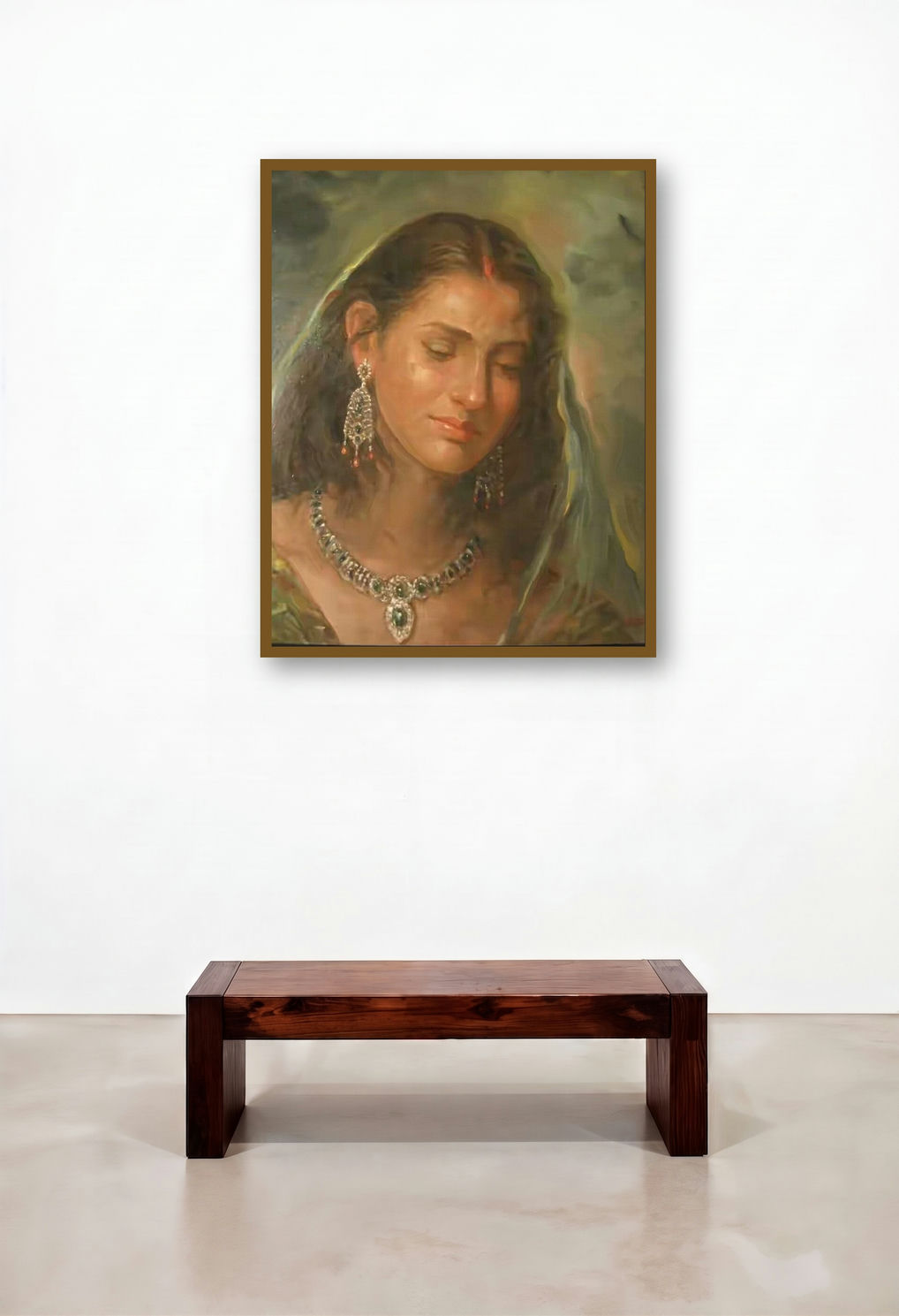 Beauty 1 by artist Sabir Hussain displayed in a Boutique Hotel Style Living Room