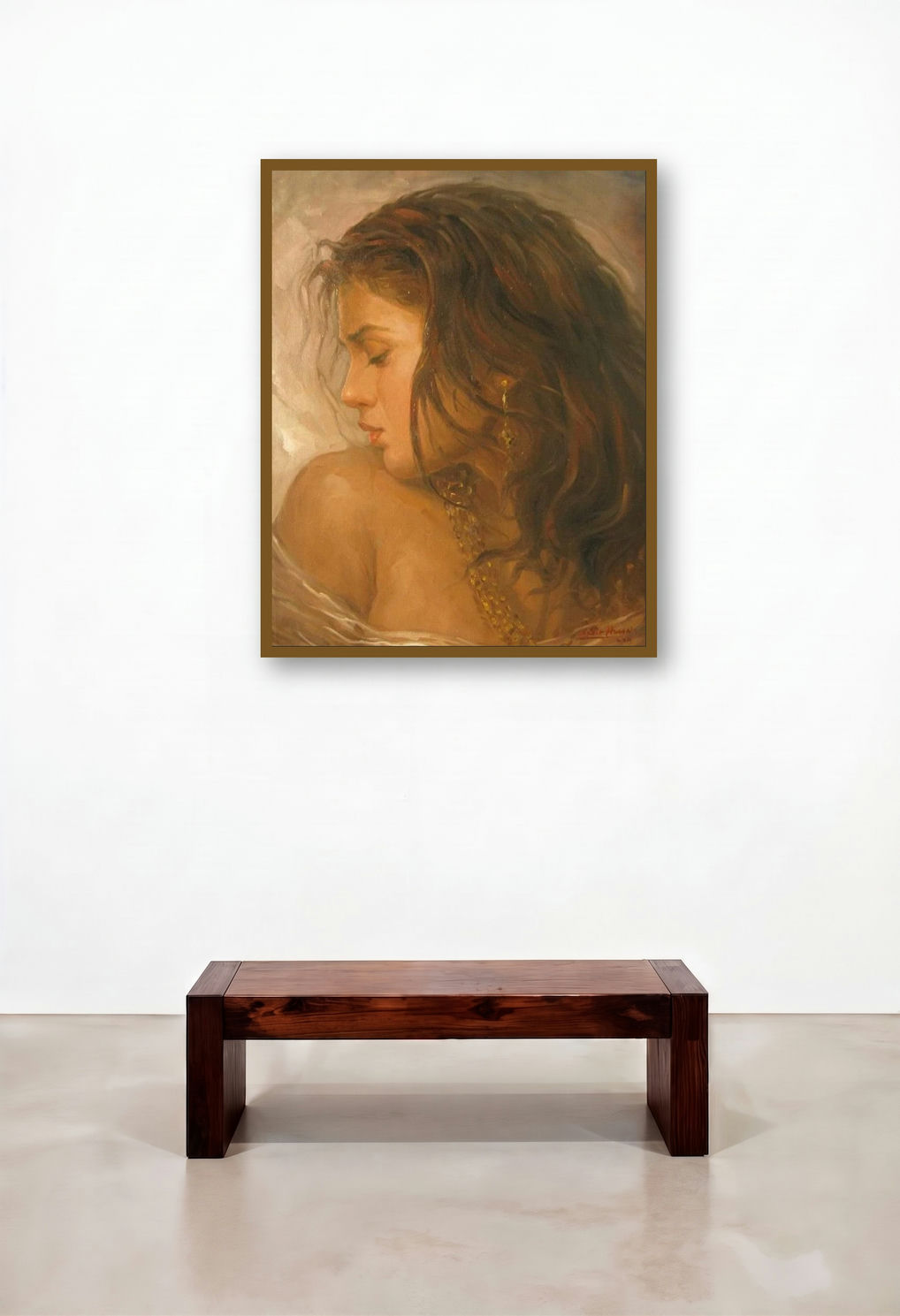 Beauty 2 by artist Sabir Hussain displayed in a Japandi Lounge