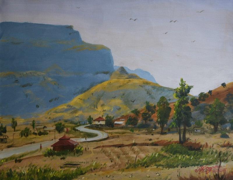 Nature acrylic painting titled 'Beauty Of Nature', 20x26 inches, by artist Ambadas Nagpure on Canvas