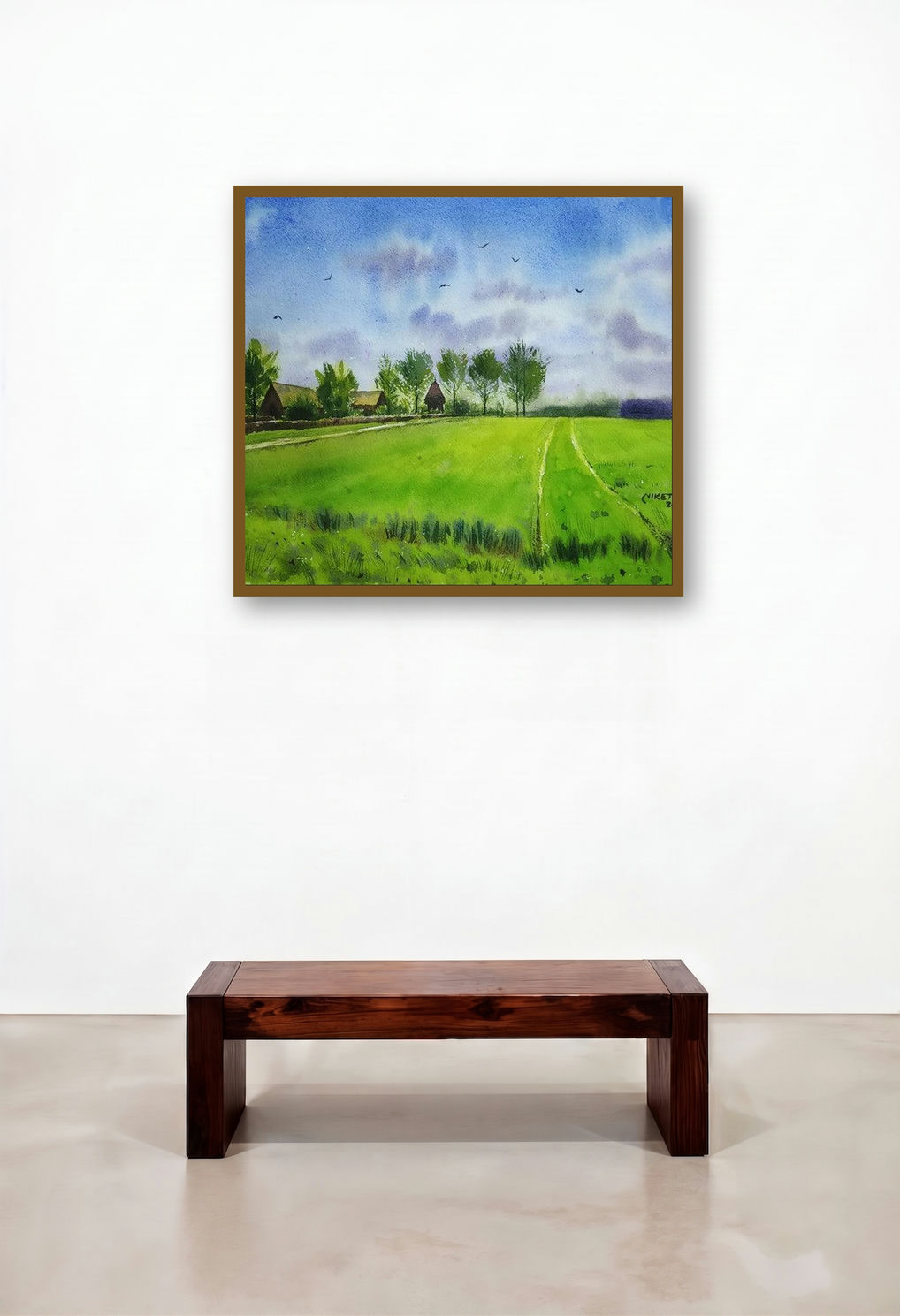 Beauty Of Nature (Fields of Dreams) by artist Niketan Bhalerao displayed in a Art Deco Hallway