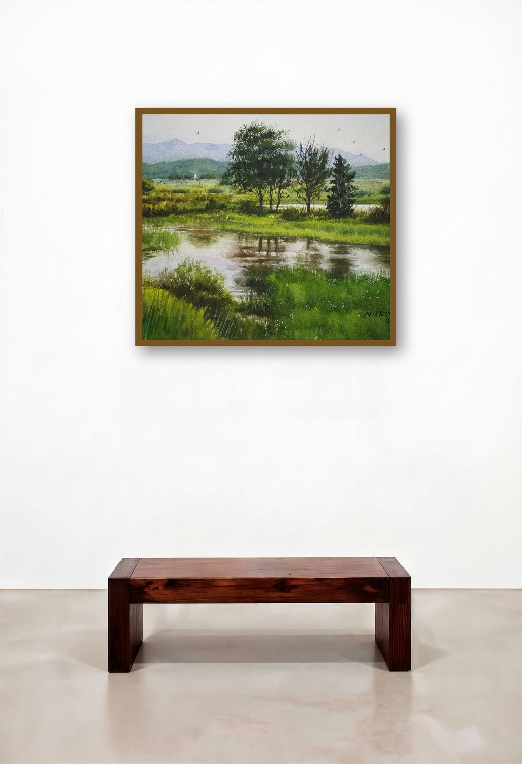 Beauty Of Nature (Peaceful Retreat) by artist Niketan Bhalerao displayed in a Boutique Hotel Style Family Room