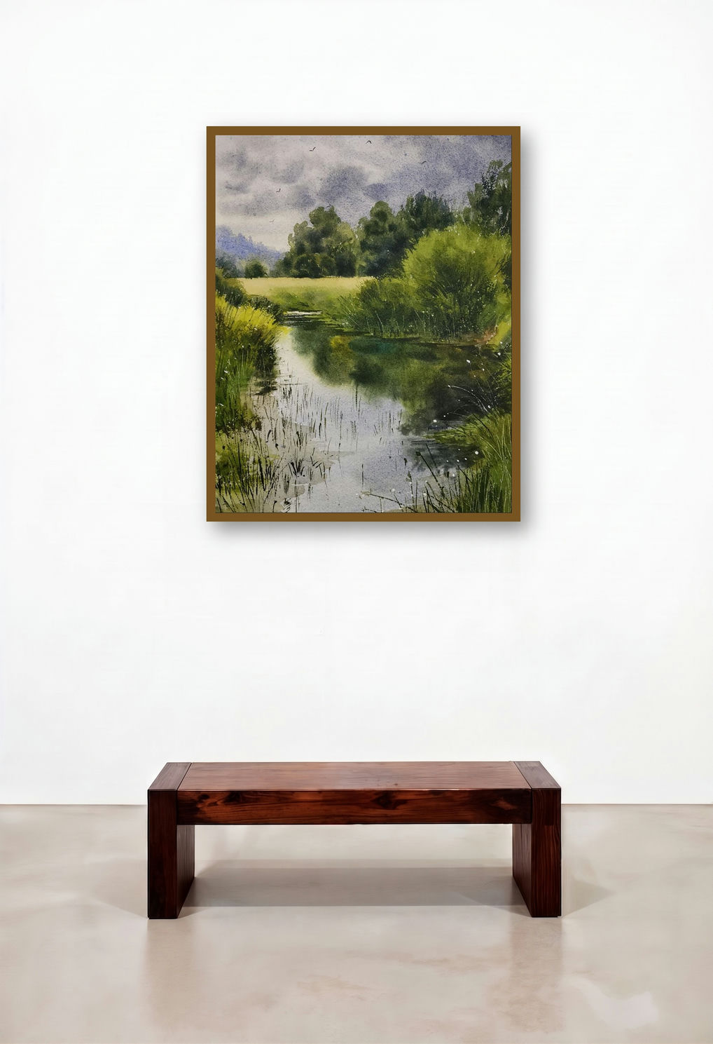 Beauty Of Nature (Serene Tranquility**) by artist Niketan Bhalerao displayed in a Art Deco Foyer