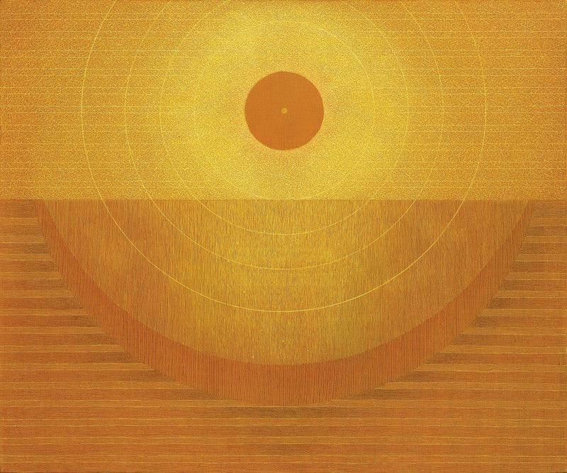 Motivational mixed media painting titled 'Bhramara', 30x36 inches, by artist Hanumanth Devulapalli on Canvas