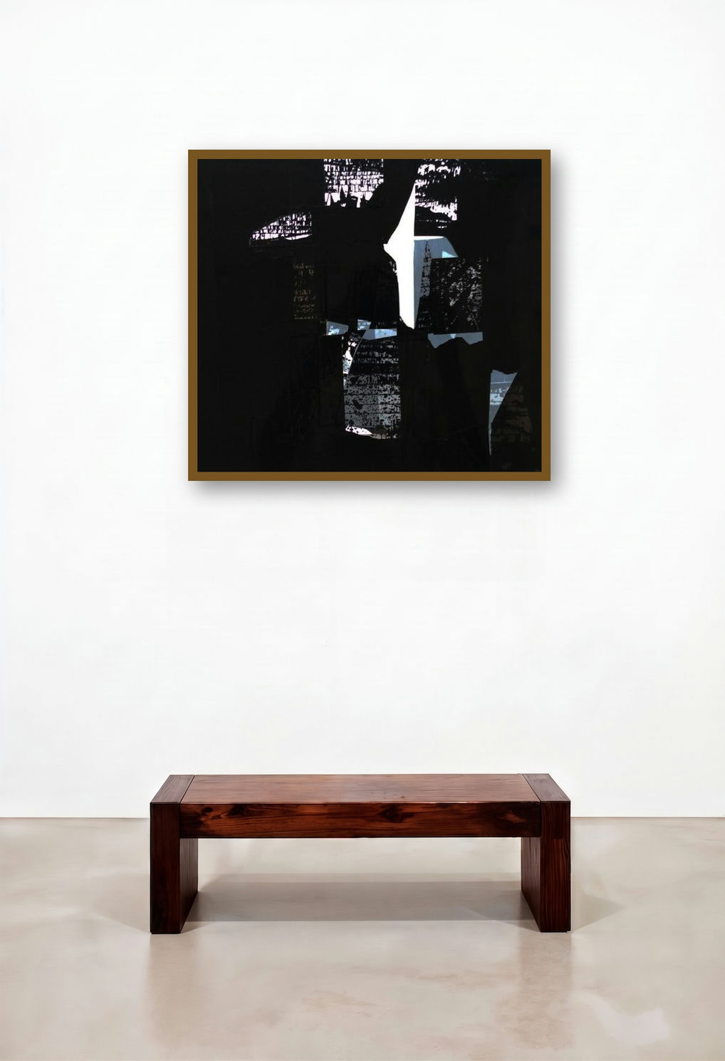 Black (Fragments of Memory) by artist Gajanan Kabade displayed in a Contemporary Luxury Study