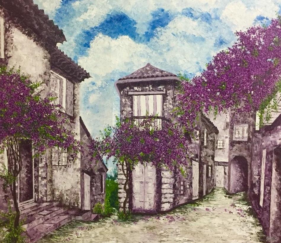 Landscape oil painting titled 'Bliss', 36x42 inches, by artist Shilpi Singh Patel on Canvas