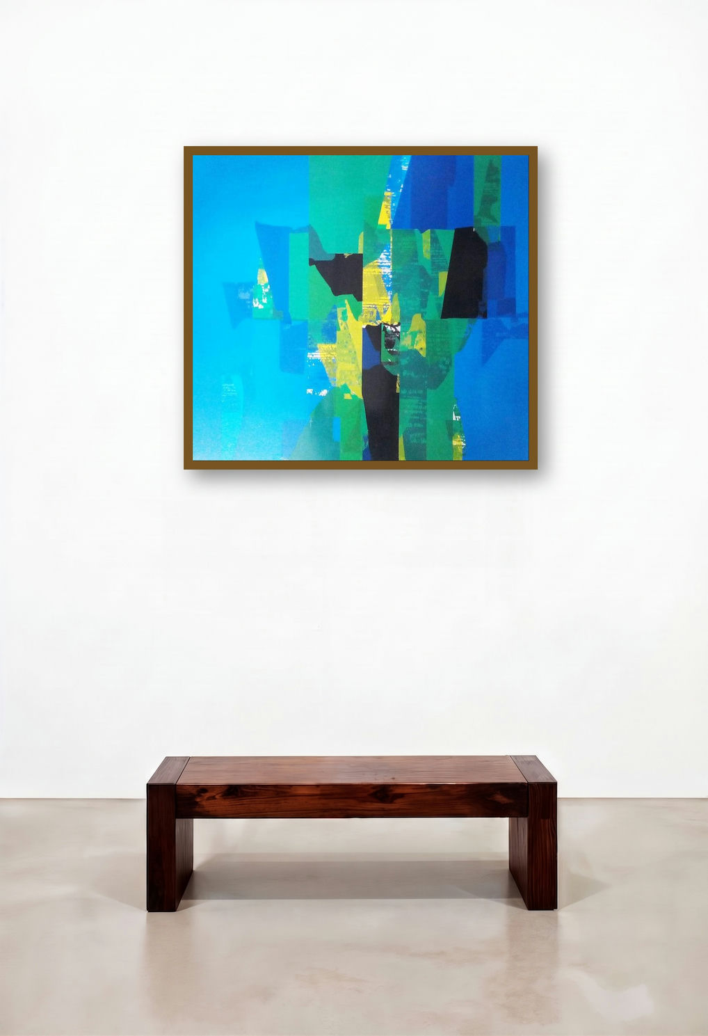 Blue (Oceanic Dreams**) by artist Gajanan Kabade displayed in a Boutique Hotel Style Study