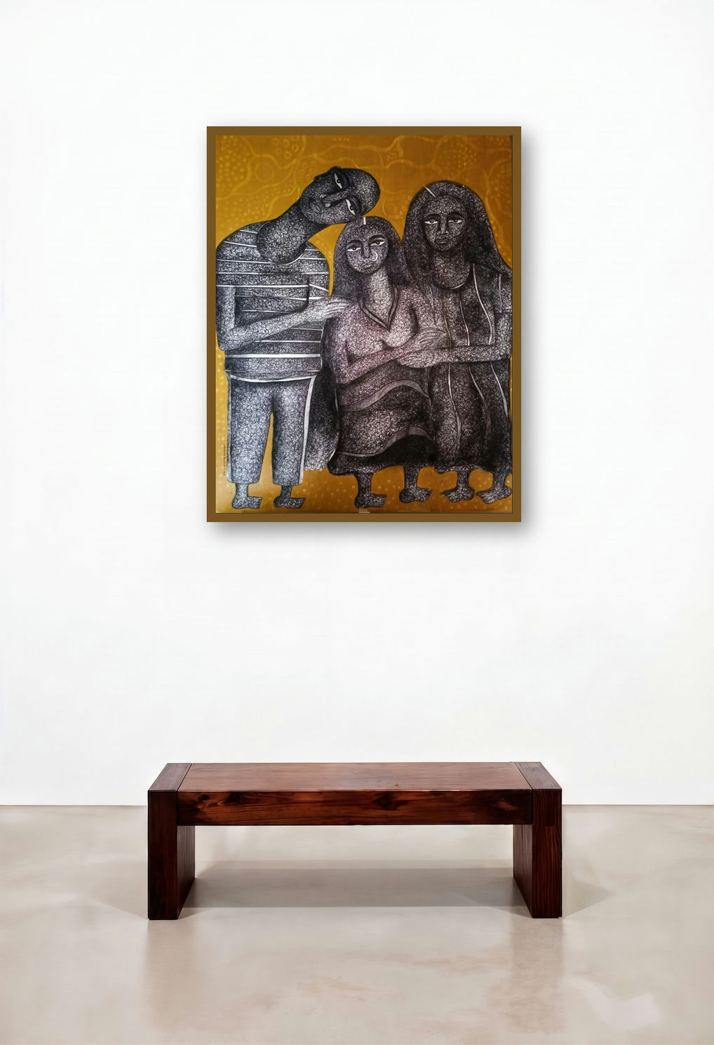 Bonding (A Family's Bond) by artist Ankita Dutta displayed in a Contemporary Lounge
