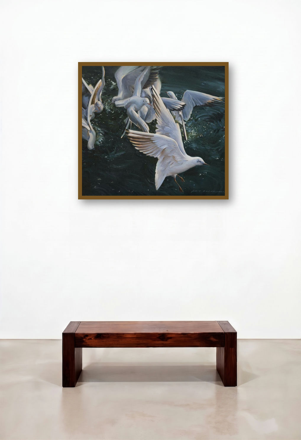 Breakfast (A Flock in Flight) by artist Amit Dhane displayed in a Designer Study