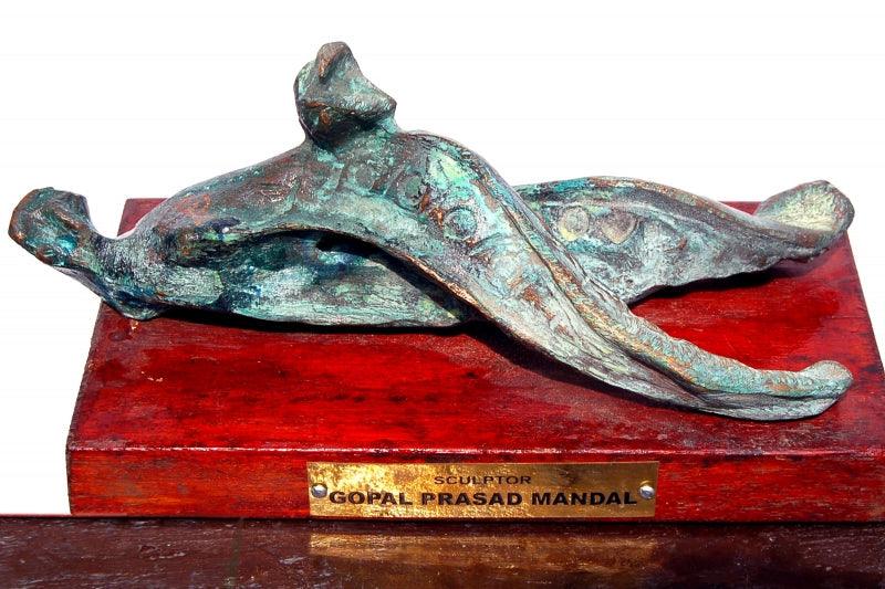 Abstract sculpture titled 'Bronze', 12x14x10 inches, by artist GOPAL PRASAD MANDAL on bronze