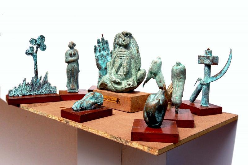 Abstract sculpture titled 'Bronze', 12x14x10 inches, by artist GOPAL PRASAD MANDAL on bronze