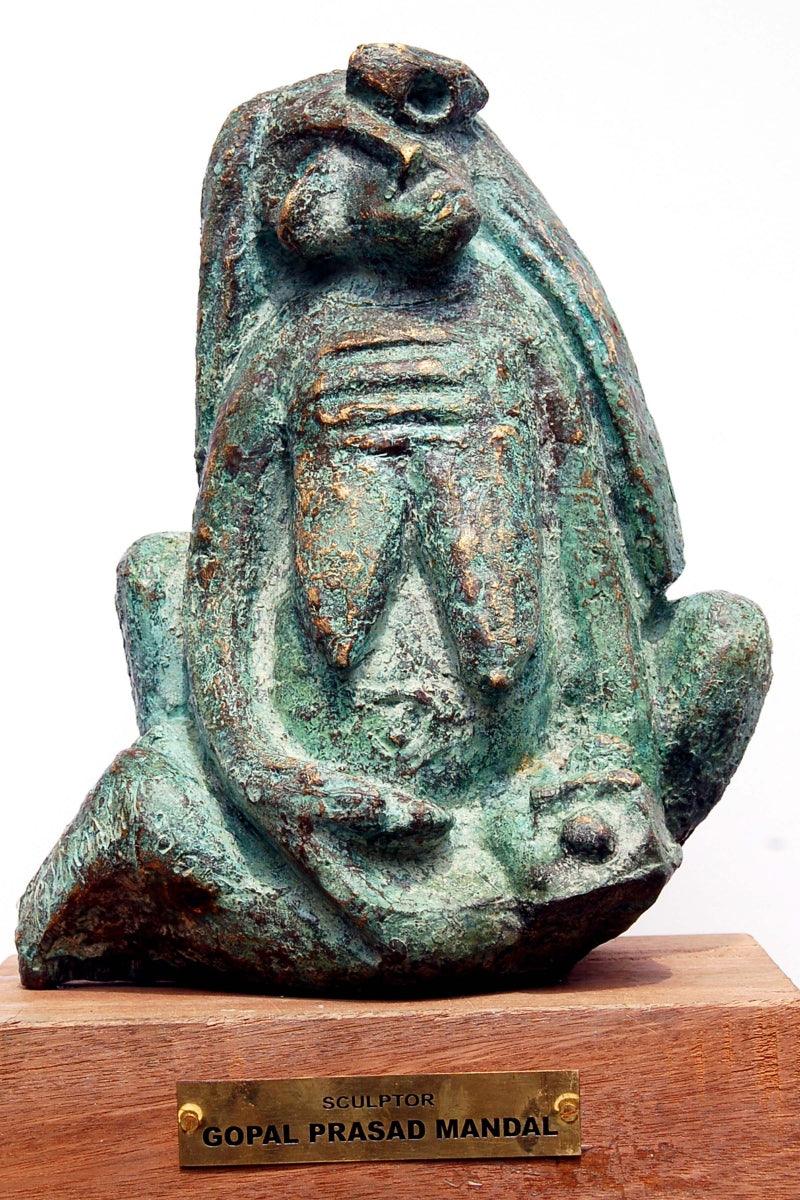 Abstract sculpture titled 'Bronze', 12x14x10 inches, by artist GOPAL PRASAD MANDAL on bronze