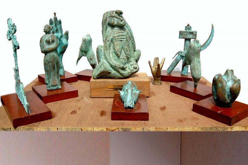 Abstract sculpture titled 'Bronze', 12x14x10 inches, by artist GOPAL PRASAD MANDAL on bronze