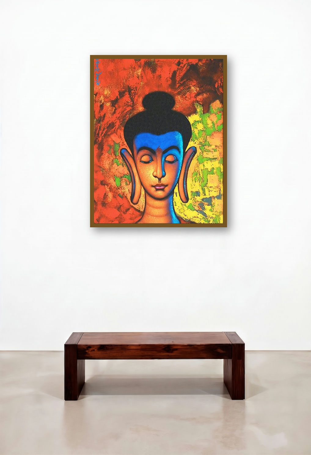 Buddha 2 (Buddha's Radiant Meditation) by artist Shankar Devarukhe displayed in a Classic Penthouse