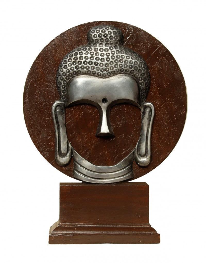 Religious sculpture titled 'Buddha', 26x14x6 inches, by artist Rajeev Ranjan on Aluminium