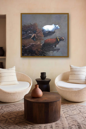 Bull Race (Strength in Unity) by artist Lisha N T displayed in a Modern gallery
