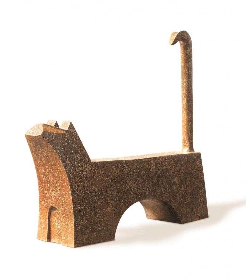 Animals sculpture titled 'Cat 2', 17x15x4 inches, by artist Prashant Bangal on Brass