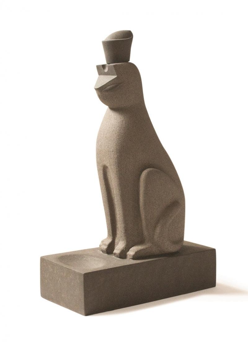 Animals sculpture titled 'Cat 3', 26x16x8 inches, by artist Prashant Bangal on Basalt Stone
